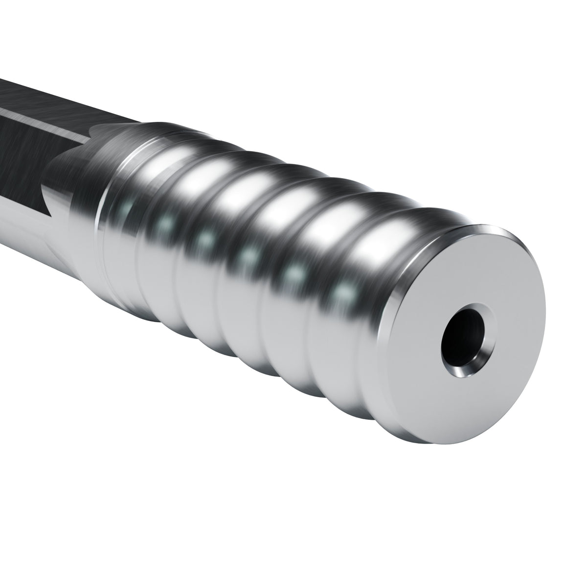 Brunner & Lay R32 drifter rod, R38 drill end on 1-1/4 in hex (render)