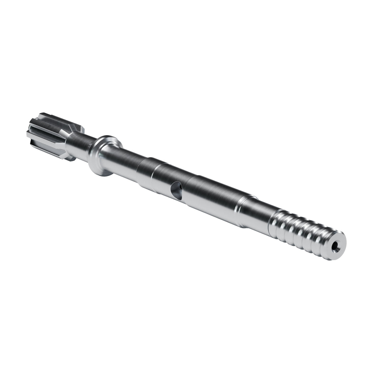 Brunner & Lay striking bar P127X for Montabert drifters, 8 splines, external flush, male T38, 670 mm (render)