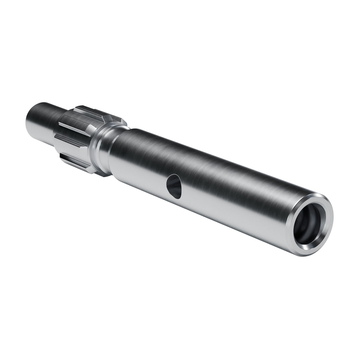 Brunner & Lay striking bar P22XF for Atlas Copco / Epiroc drifters, 8 splines, external flush, female R32, 351 mm (render)