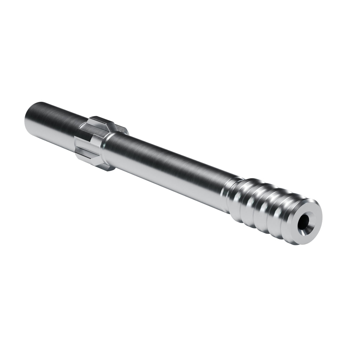 Brunner & Lay striking bar P30F for Joy / Cannon / Sullivan drifters, 6 splines, 11.1 mm blow tube, male T38, 387 mm (render)