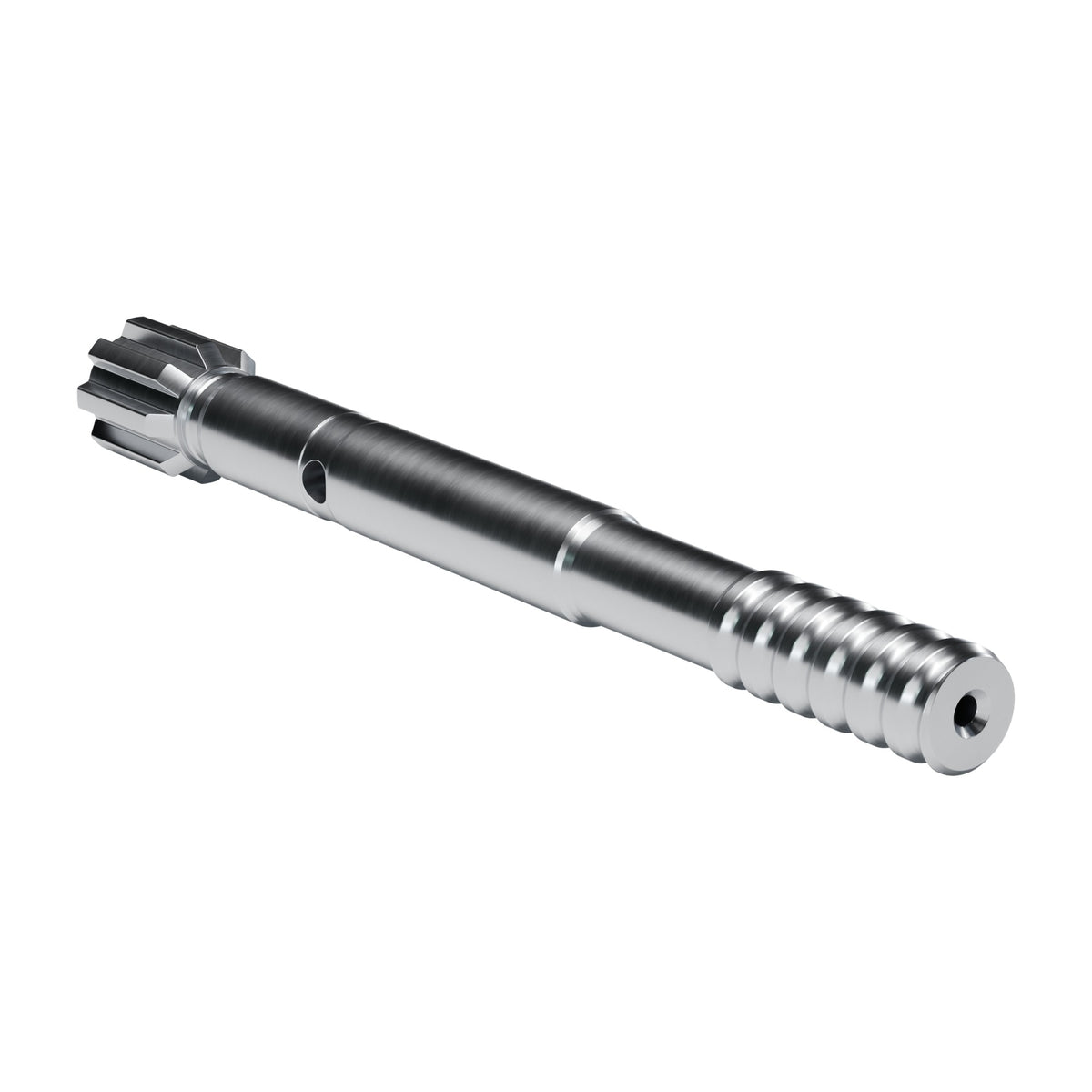Brunner & Lay striking bar P41X for Montabert drifters, 8 splines, external flush, male T38, 447 mm (render)