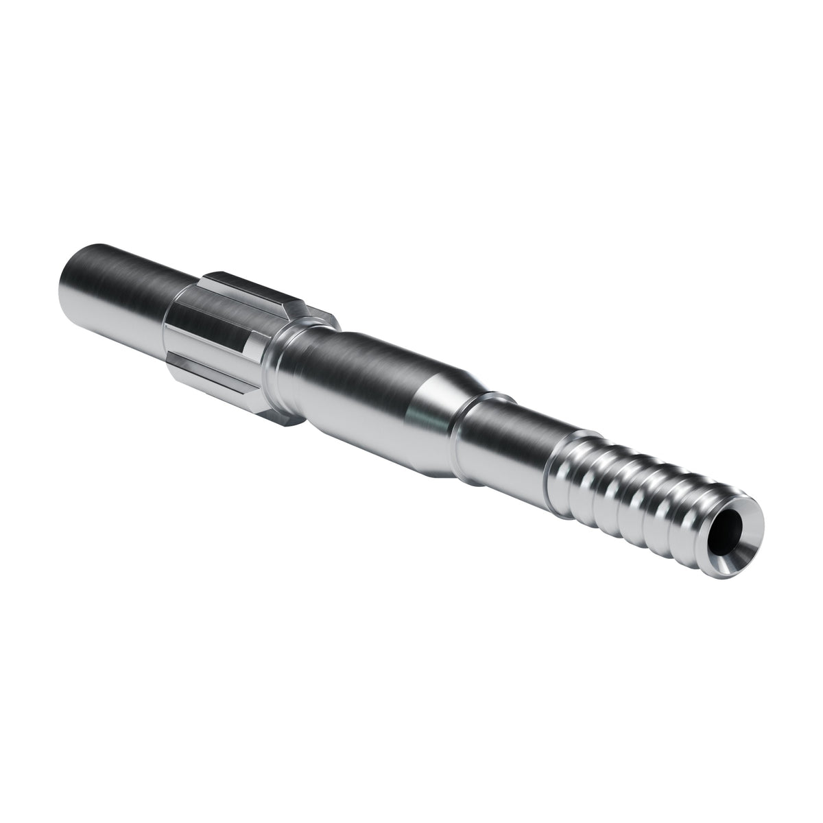 Brunner & Lay striking bar P49N for Ingersoll Rand drifters, 6 splines, 19.0 mm blow tube, male T38, 495 mm (render)