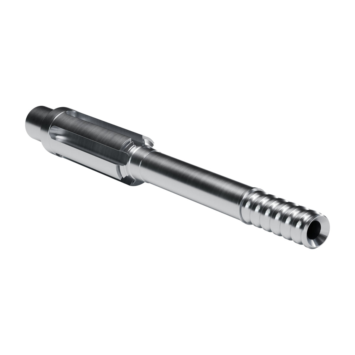 Brunner & Lay striking bar P66N for Ingersoll Rand drifters, 5 flutes, 19.0 mm blow tube, male T38, 533 mm (render)