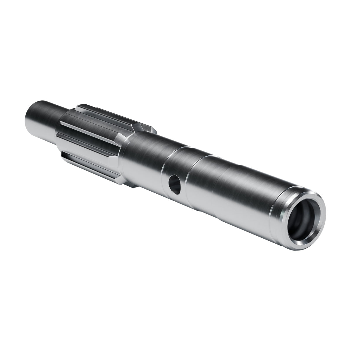 Brunner & Lay striking bar P82XF for Secoma / Tamrock drifters, 8 splines, external flush, female R32, 341 mm (render)