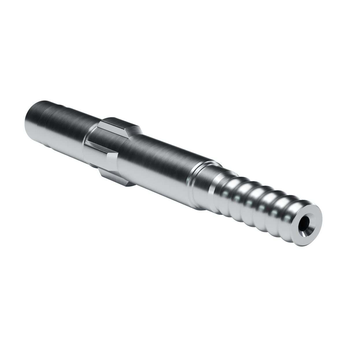 Brunner & Lay striking bar P85D for Ingersoll Rand drifters, 4 lugs, 9.5 mm blow tube, male R32, 333 mm (render)