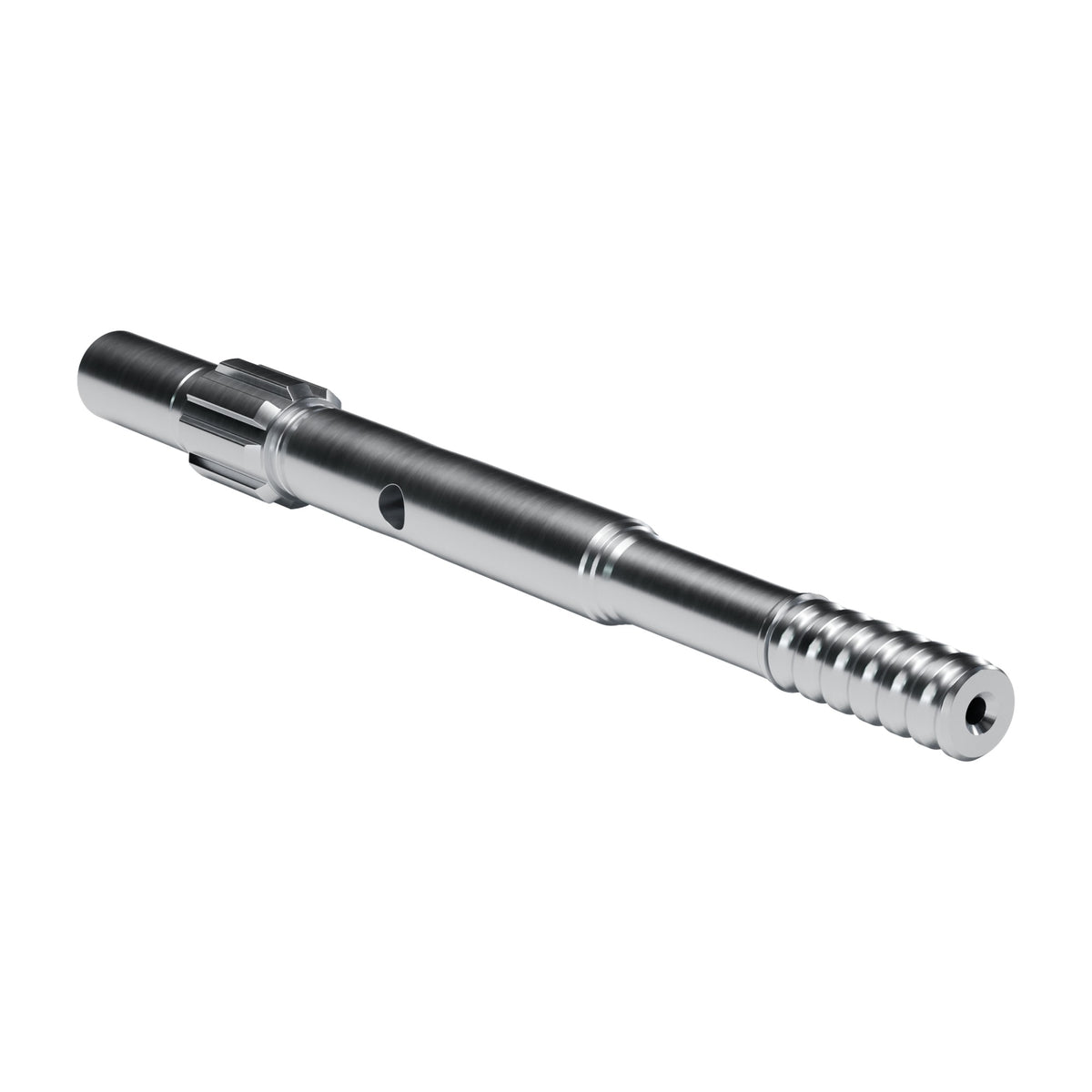 Brunner & Lay striking bar P91X for Sandvik / Tamrock drifters, 8 splines, external flush, male T38, 600 mm (render)