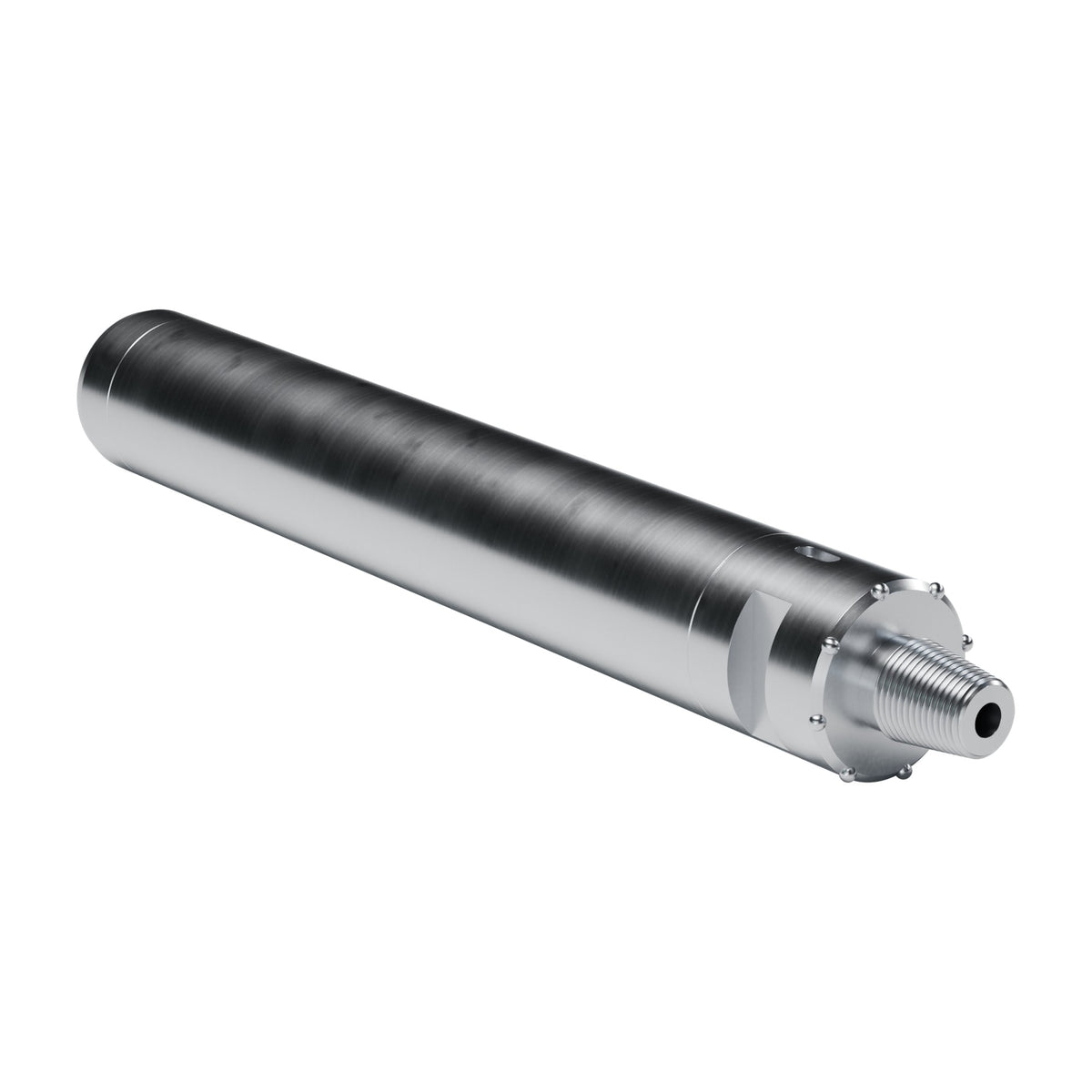 Rockmore ROK 600A DTH hammer, 2-7/8 API REG pin top sub, back reaming buttons (render, without bit)
