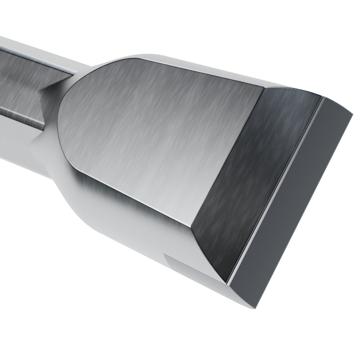 Brunner & Lay integral drill steel, 40 mm chisel head on 7/8 in hex (render)
