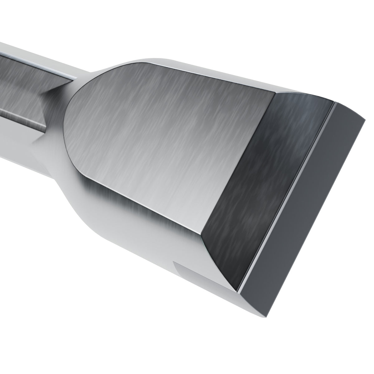 Rockmore integral drill steel, 43 mm chisel head on 7/8 in hex (render)