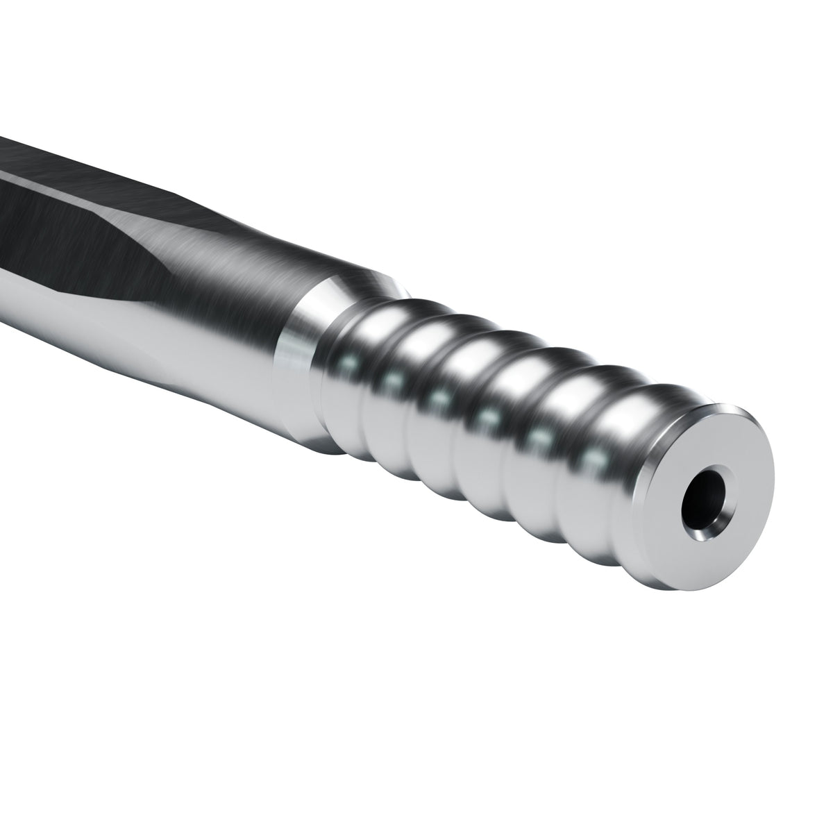 Rockmore R32 drifter rod, R32 bit end on 35 mm hex (render)