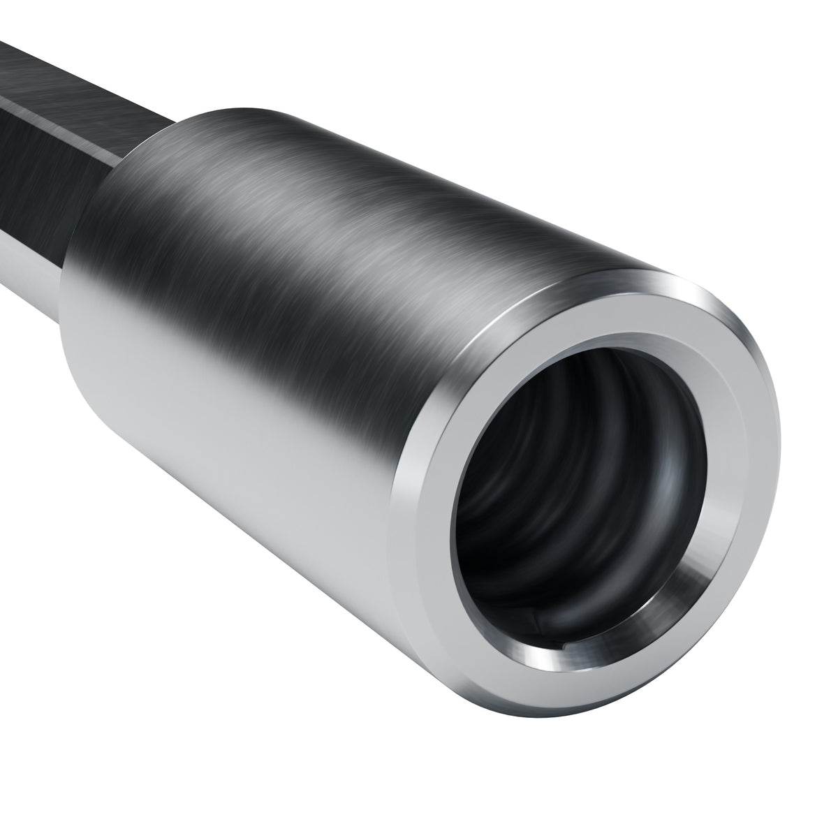 Rockmore R32 drifter rod, R38 female drill end on 35 mm hex (render)