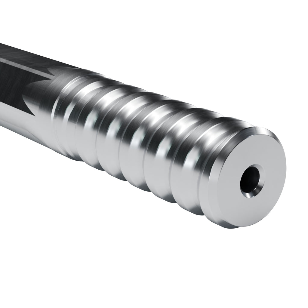 Rockmore R32 drifter rod, T38 drill end on 35 mm hex (render)