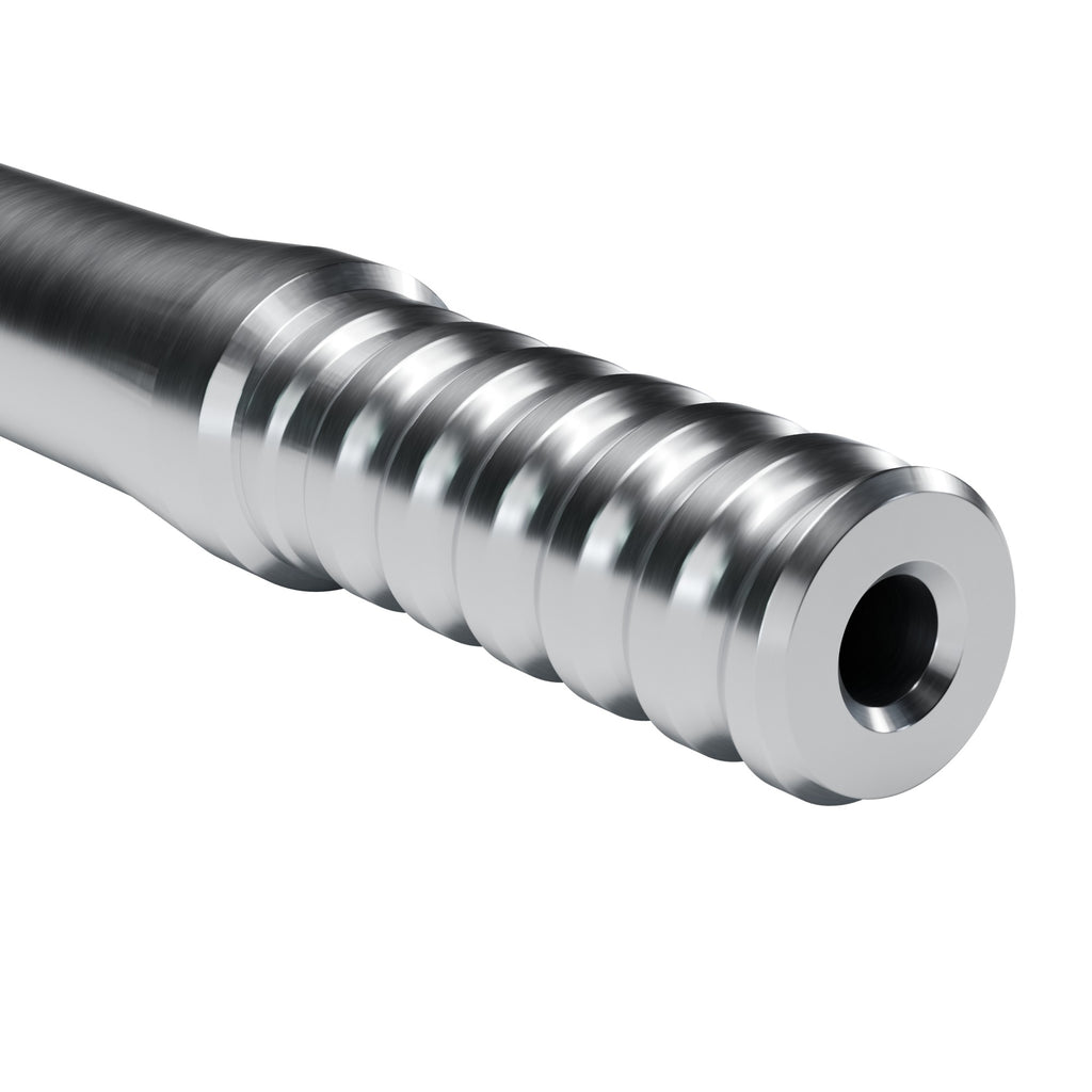 Rockmore R32 drifter rod, T38 drill end on 39 mm round (render)