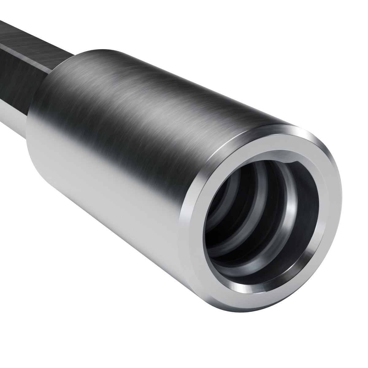 Rockmore R32 drifter rod, T38 female drill end on 35 mm hex (render)