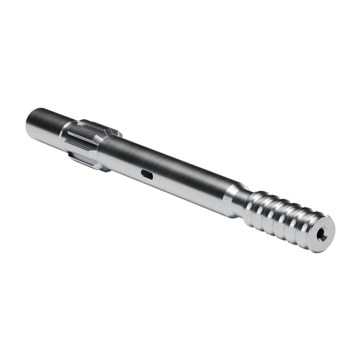 Rockmore shank adapter for Bohler HS 448 drifters, 8 splines, male T38, 500 mm (render)