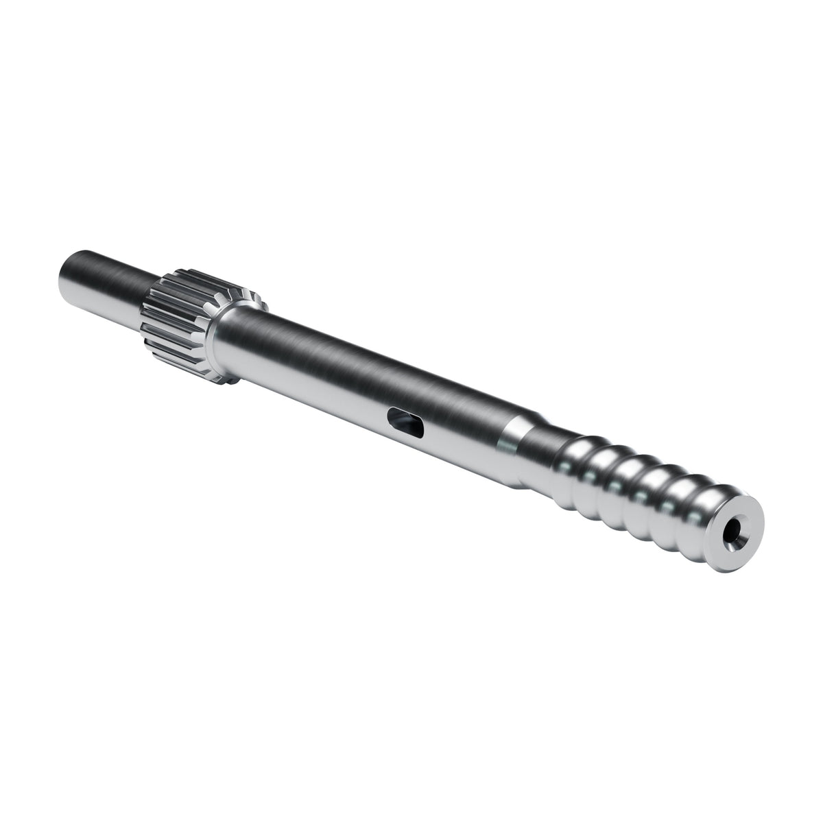 Rockmore shank adapter for Doofor DF 415, 425, 430S drifters, 18 splines, male R28, 400 mm (render)