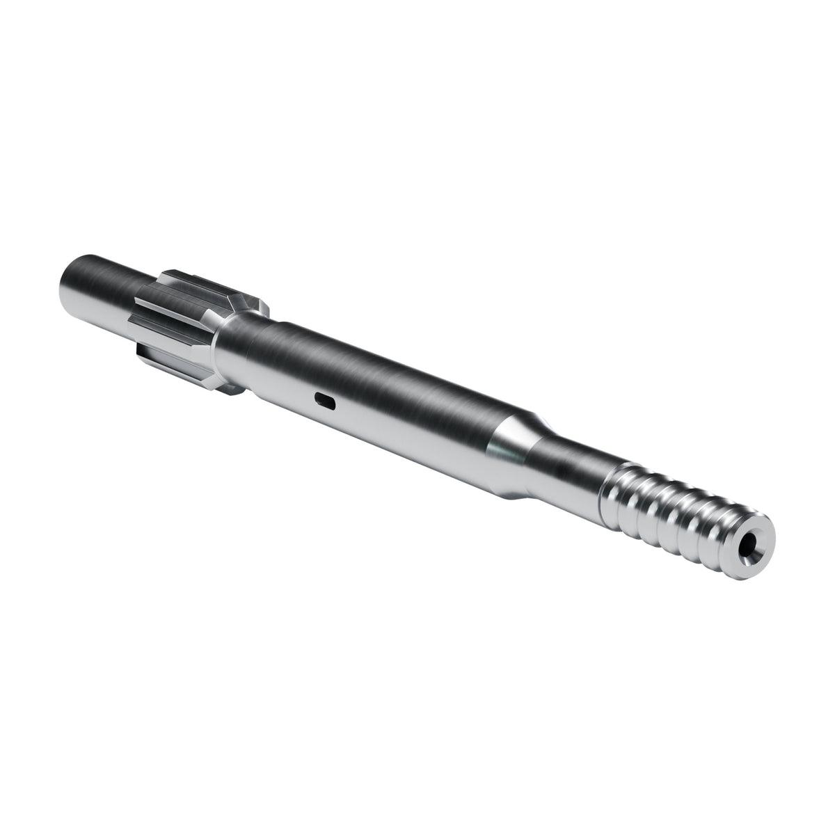 Rockmore shank adapter for Epiroc RD 14S, 18S, 22S drifters, 8 splines, male T38, 655 mm (render)