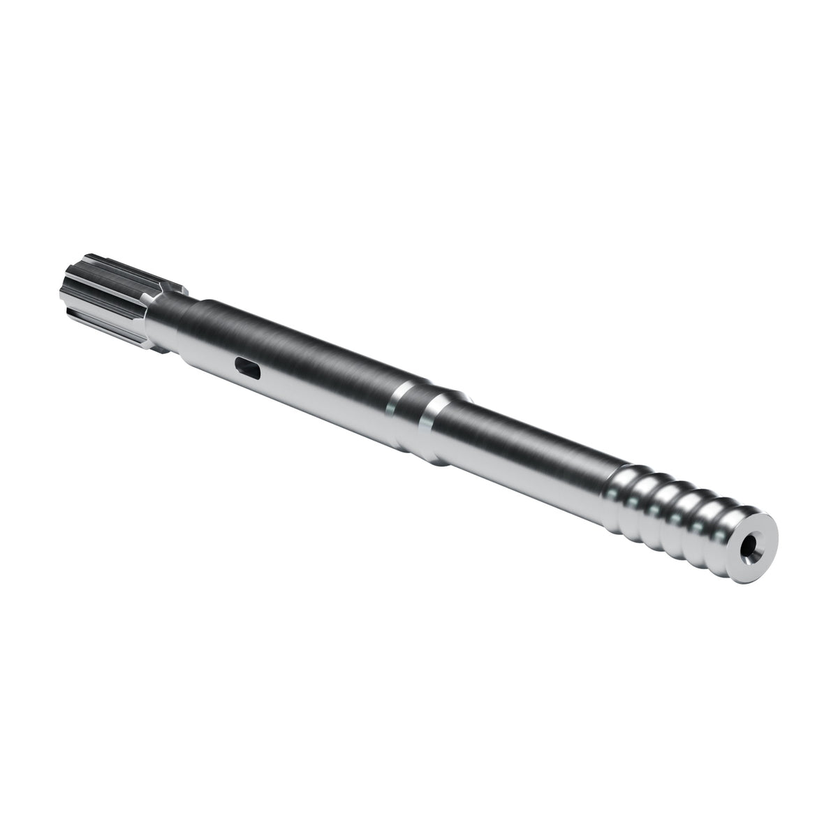 Rockmore shank adapter for Epiroc COP 1132, RR11 drifters, 8 splines, male R32, 500 mm (render)