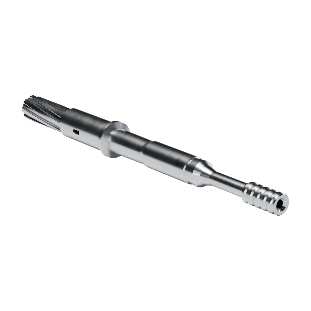 Rockmore shank adapter for Epiroc COP 1240EX, 1640EX, SC19X, SC 25X-HF drifters, 8 helical splines, male T38, 770 mm (render)