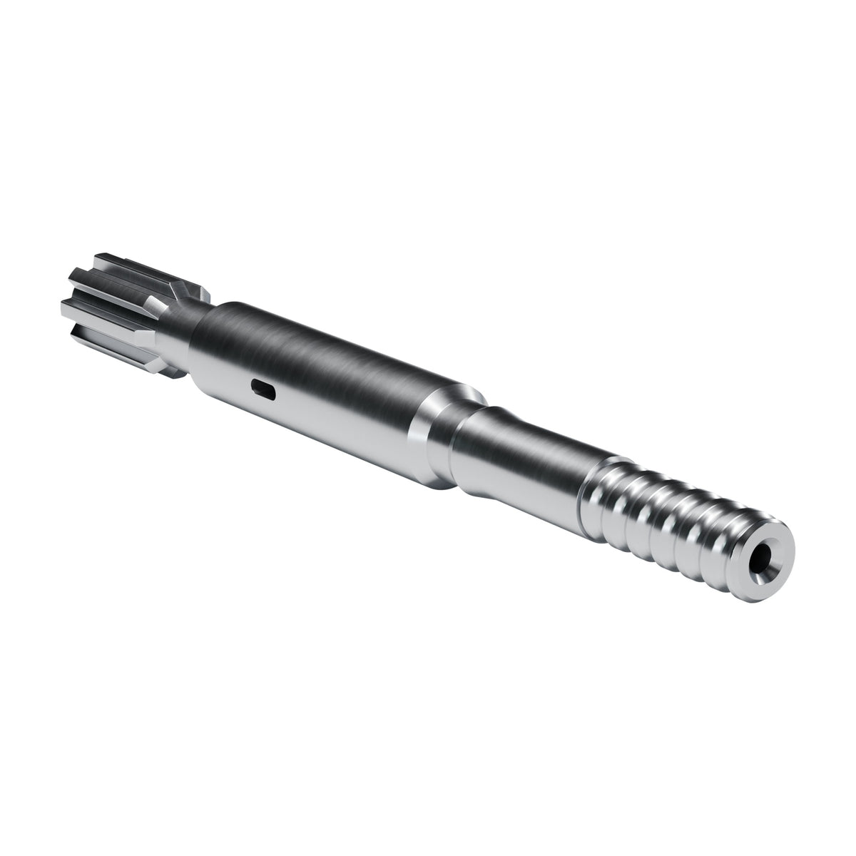 Rockmore shank adapter for Epiroc COP 1440, 1550, 1838 drifters, 8 splines, male T38, 525 mm (render)