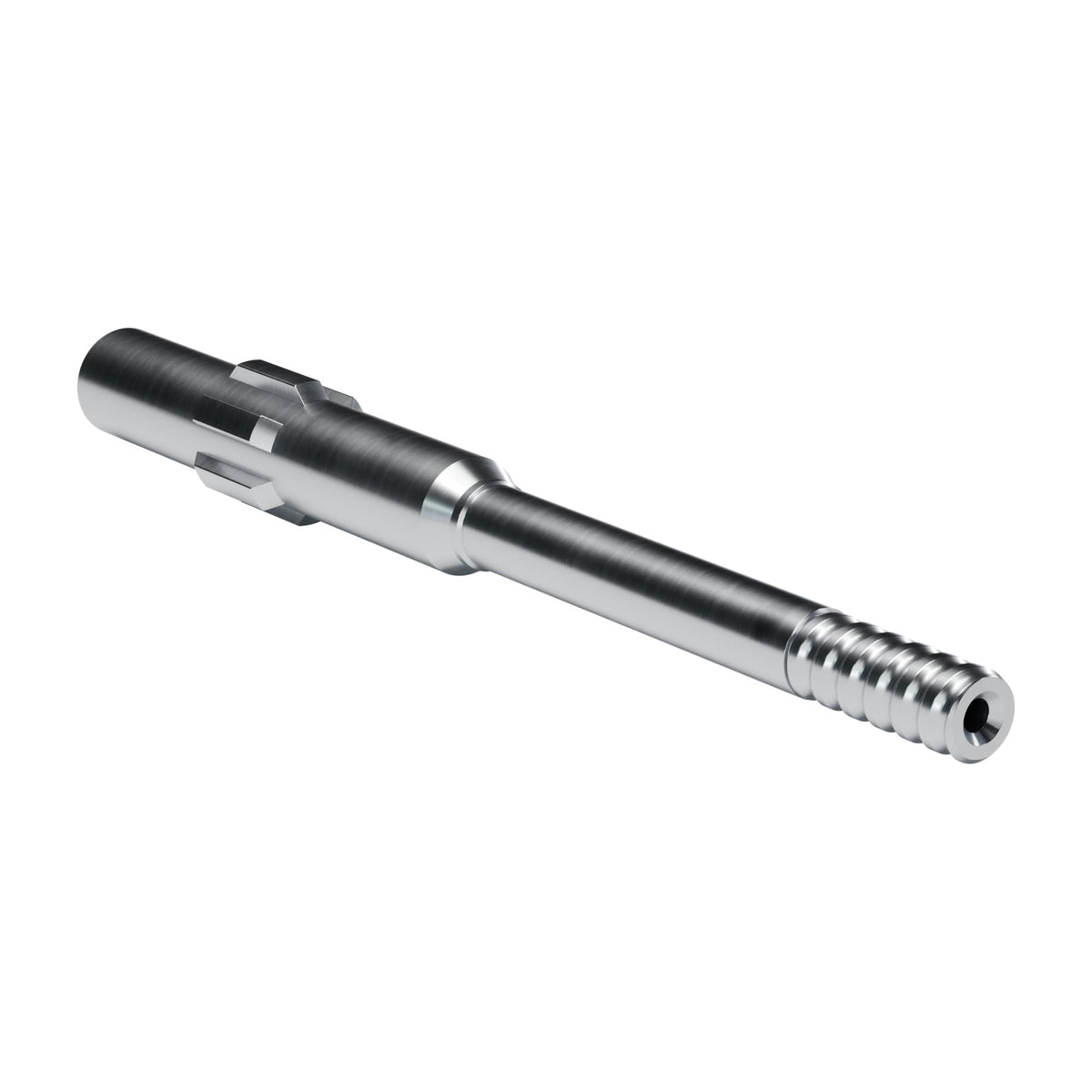 Rockmore shank adapter for Furukawa HD 500 drifters, 6 splines, male T38, 635 mm (render)