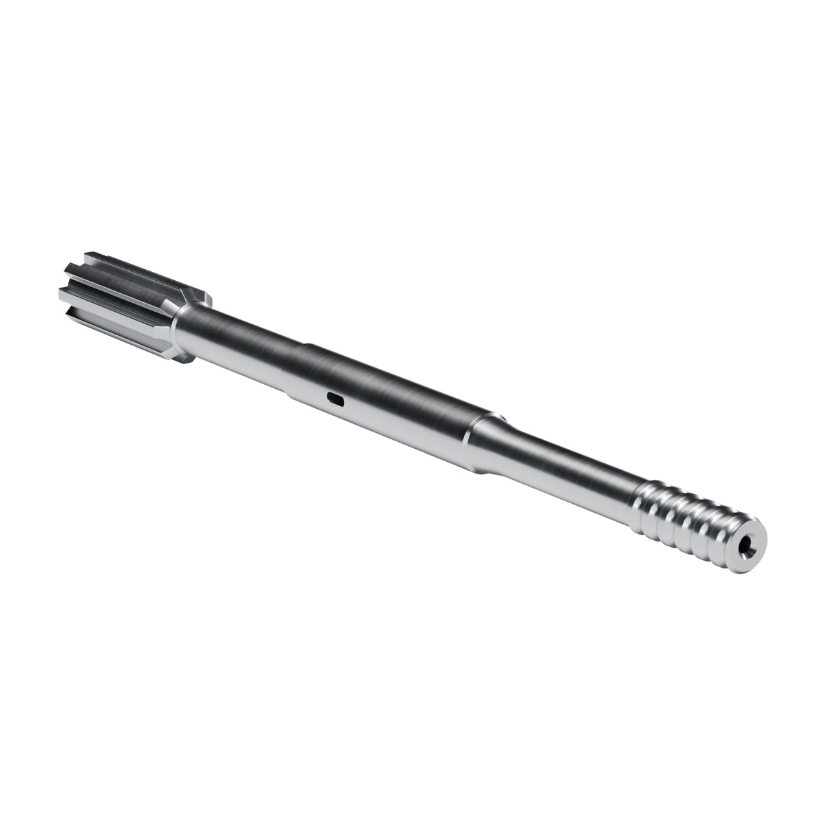 Rockmore shank adapter for Furukawa HD 709 (QED) drifters, 8 splines, male T38, 785 mm (render)