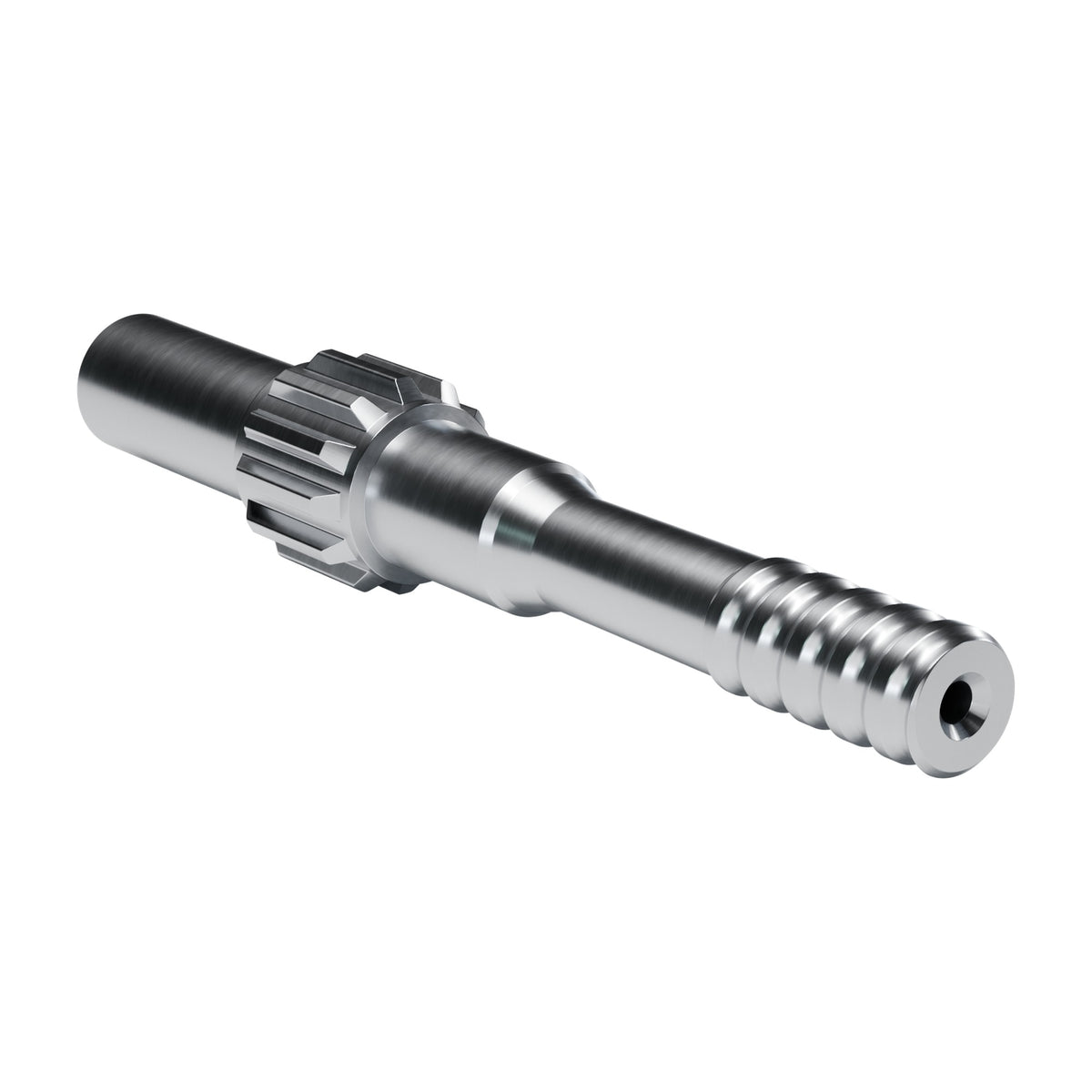 Rockmore shank adapter for Ingersoll Rand EVL 130, VL 140 drifters, 12 splines, male T38, 381 mm (render)