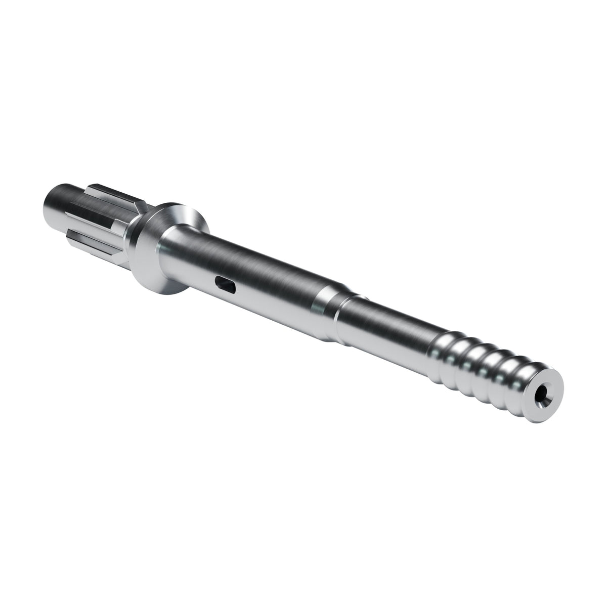 Rockmore shank adapter for Krupp HB 5A (FLEXI SHAFT) drifters, 6 splines, male R32, 473 mm (render)