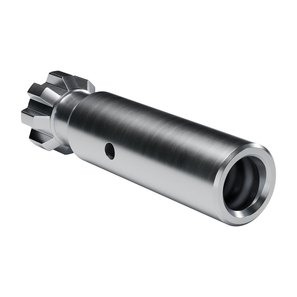 Rockmore shank adapter for Montabert HC 20 drifters, 8 splines, female R32, 187 mm (render)