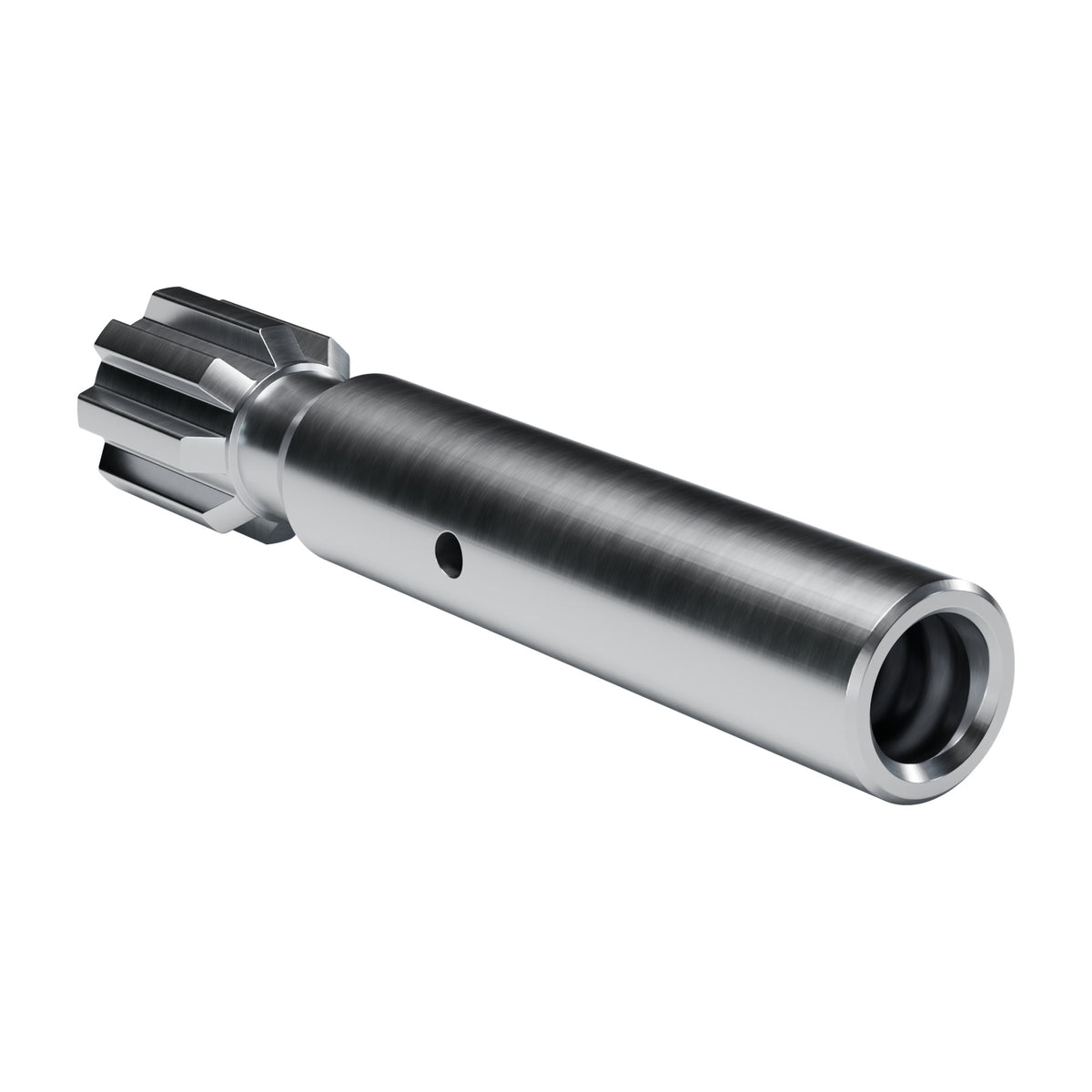 Rockmore shank adapter for Montabert HC 28 drifters, 8 splines, female R32, 272 mm (render)