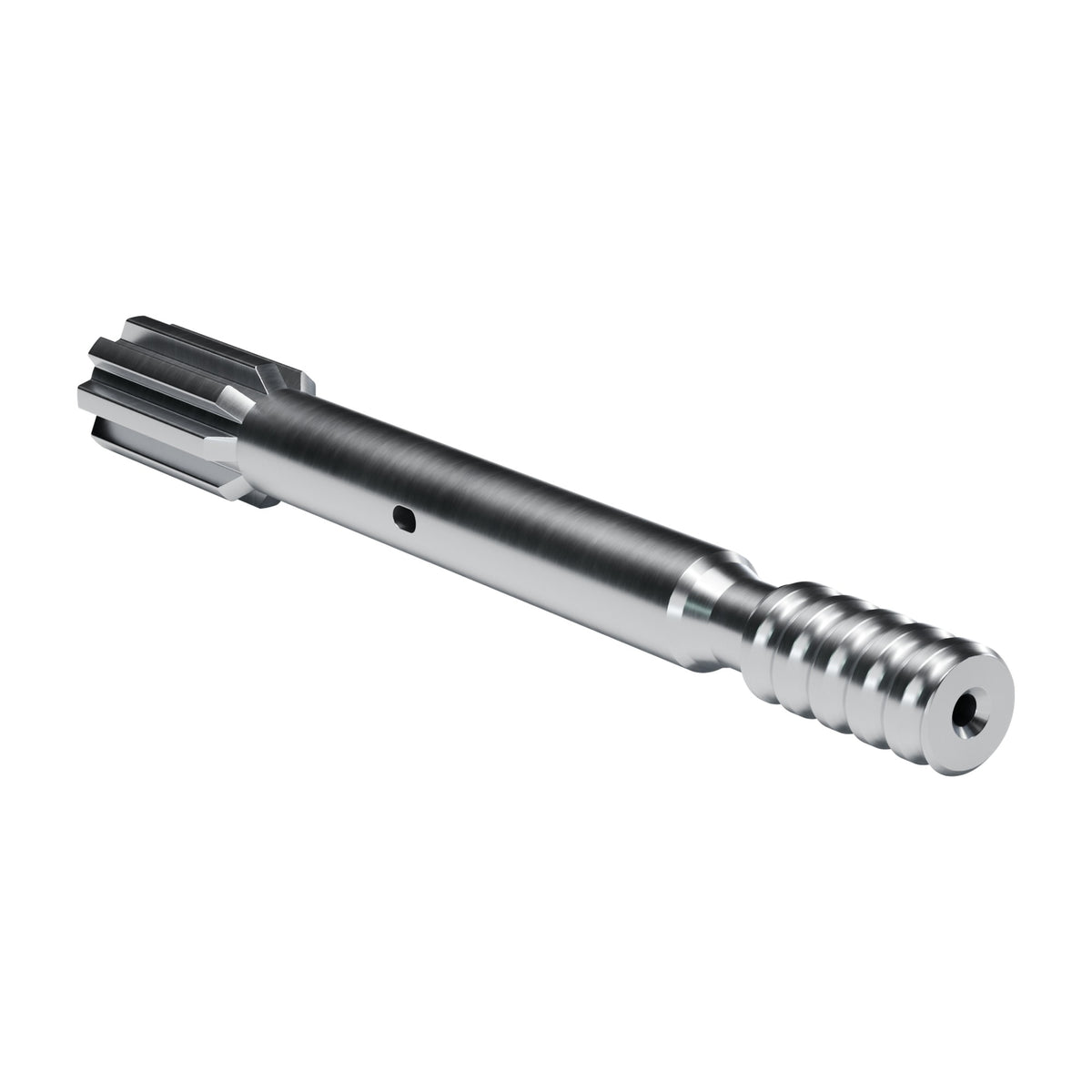 Rockmore shank adapter for Montabert HC 80, 90, 105, 108, 109, 120 drifters, 8 splines, male T38, 440 mm (render)