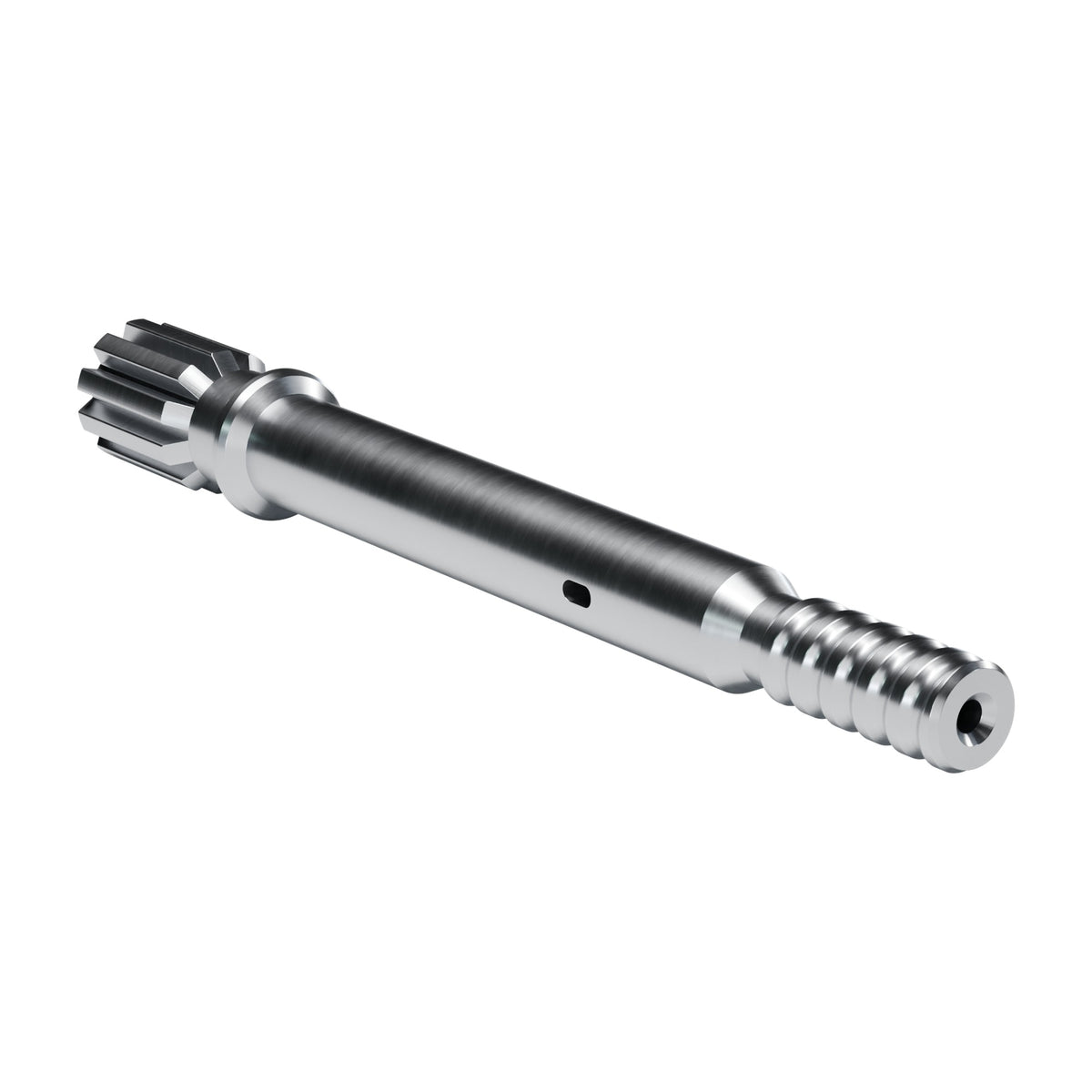 Rockmore shank adapter for Montabert HC 95 R, 95 LM drifters, 10 splines, male T38, 503 mm (render)