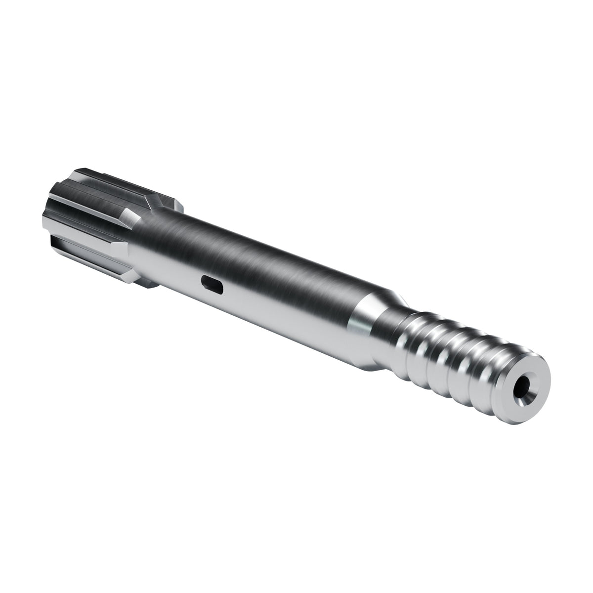 Rockmore shank adapter for Montabert HC 110 CA/CS drifters, 8 splines, male T38, 415 mm (render)