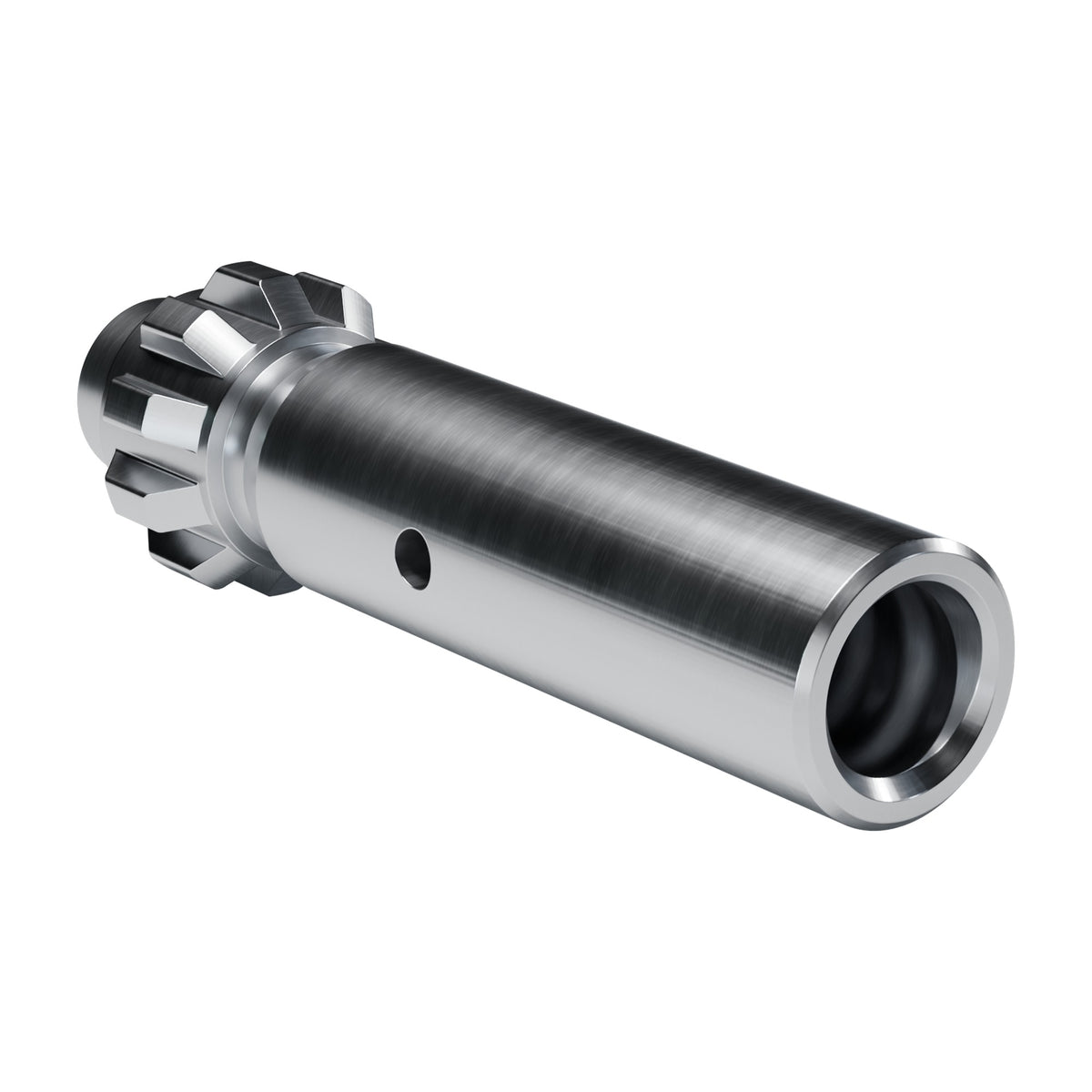 Rockmore shank adapter for Sandvik RD 308, RD 314, RD 414, HLX 3 (F) drifters, 10 splines, female R32, 205 mm (render)