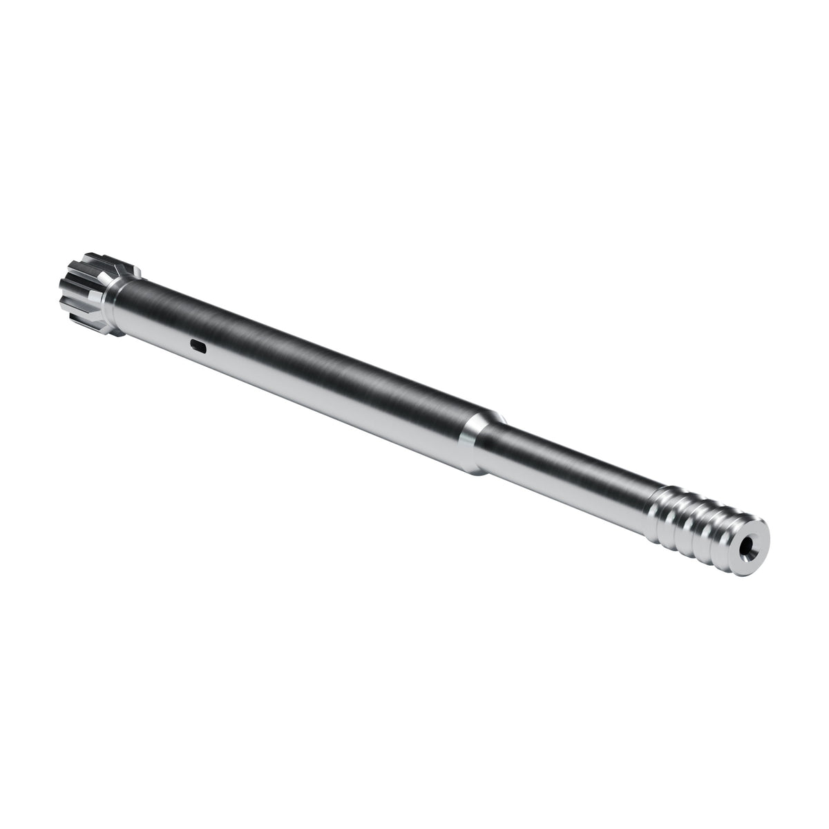 Rockmore shank adapter for Sandvik HLX 5, HLX 5 T, HFX 5 T drifters, 10 splines, male T38, 750 mm (render)