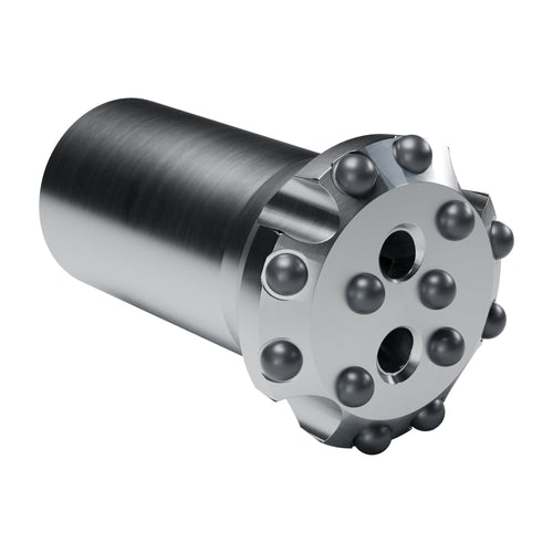 Brunner & Lay B60 button bit, flat face, HI-duty, 8 gauge + 5 mid buttons, 2 front flushing holes (render)