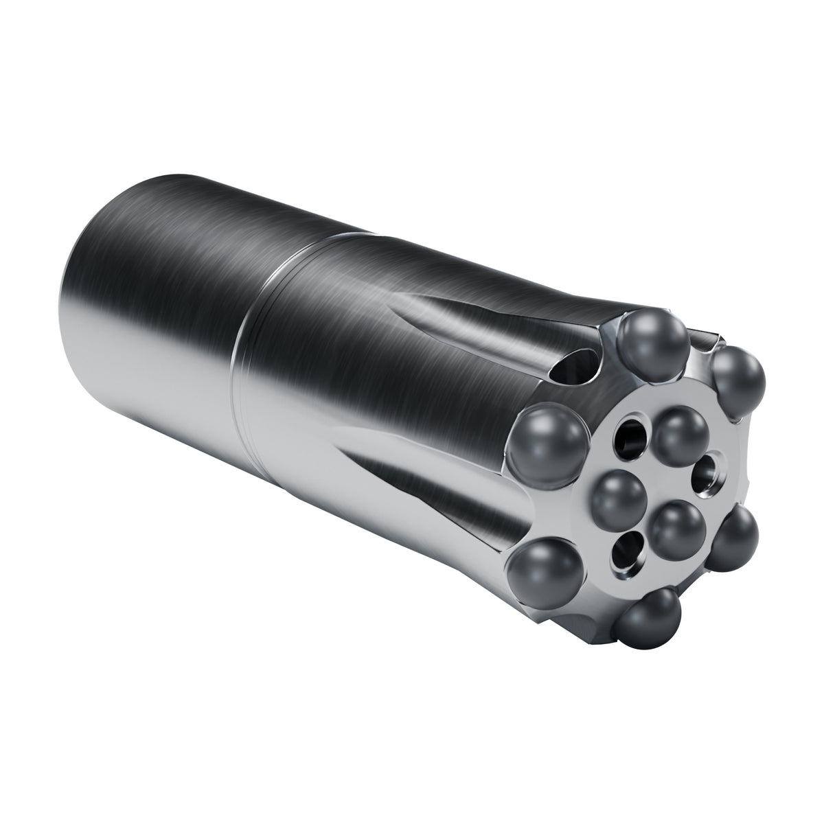 Brunner & Lay R32 button bit, round, 6 gauge + 3 centre buttons, 3 front flushing holes (render)
