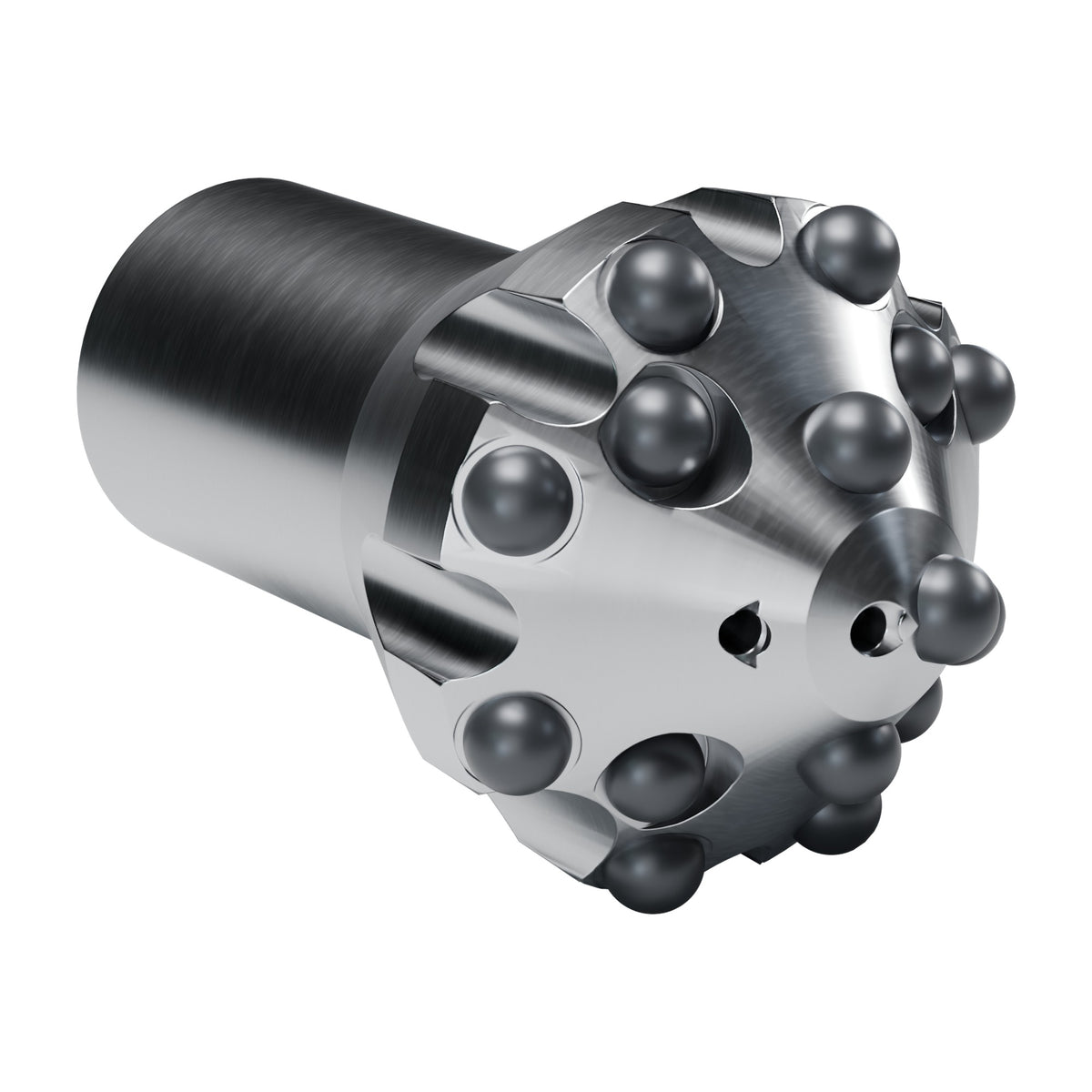 Brunner & Lay R32 button bit, hole opener, 8 gauge + 6 mid + 1 centre buttons, 3 front flushing holes (render)