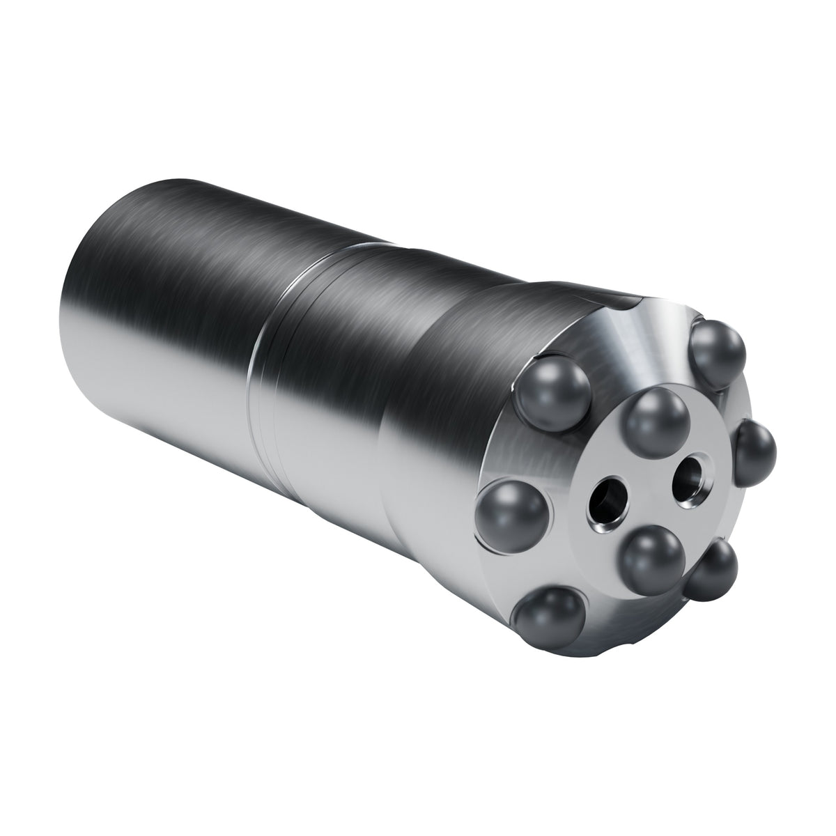 Brunner & Lay R32 button bit, crown, 6 gauge + 2 centre buttons, 2 front flushing holes (render)