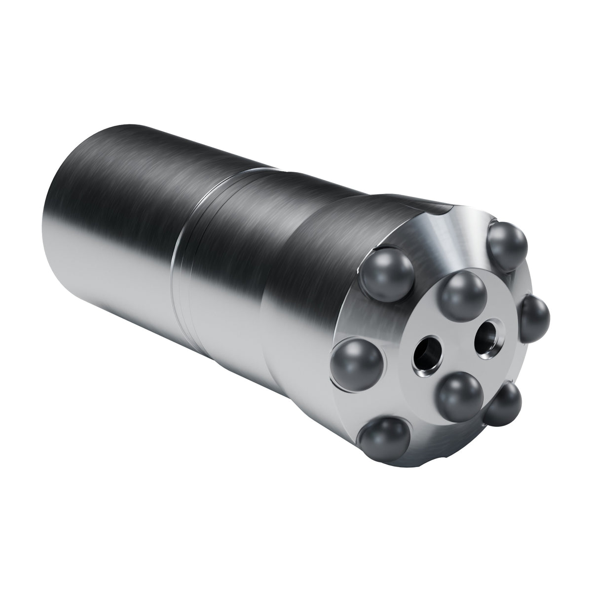 Brunner & Lay R35 button bit, crown, 6 gauge + 2 centre buttons, 2 front flushing holes (render)