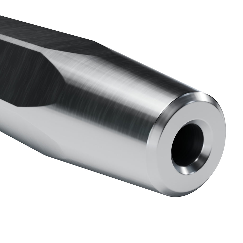 Rockmore taper drill steel, 12° taper end on 7/8 in hex (render)